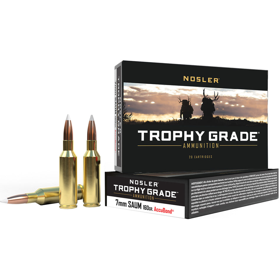 Nosler 7mm RUM Trophy Grade Short Action 160 grain Nosler Spitzer Partition ammunition