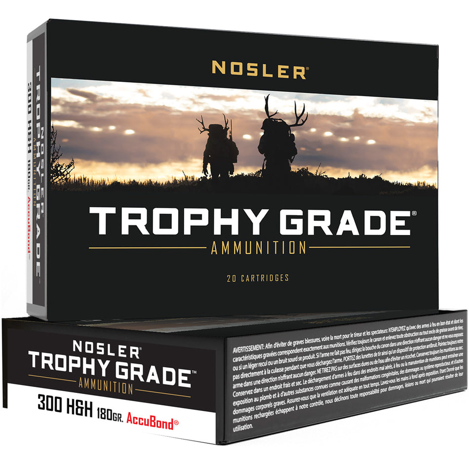 Nosler .300 H&H Mag Trophy Grade 180 grain Nosler AccuBond ammunition