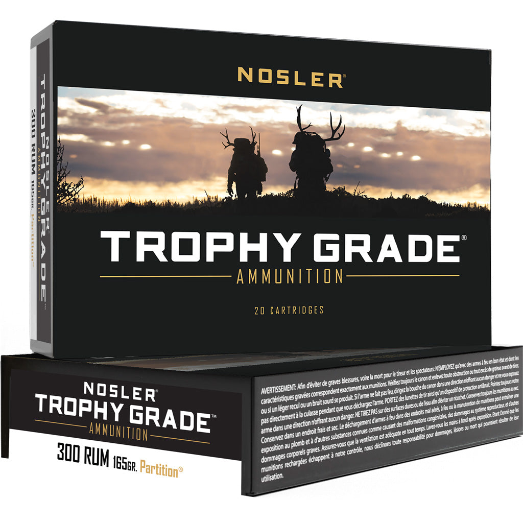 Nosler Trophy Grade Nosler Spitzer Partition 165 Grain .300 RUM 3350 fps 054041600644