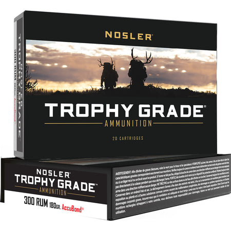 Nosler Trophy Grade Nosler AccuBond 180 Grain .300 RUM 3250 fps 054041600651