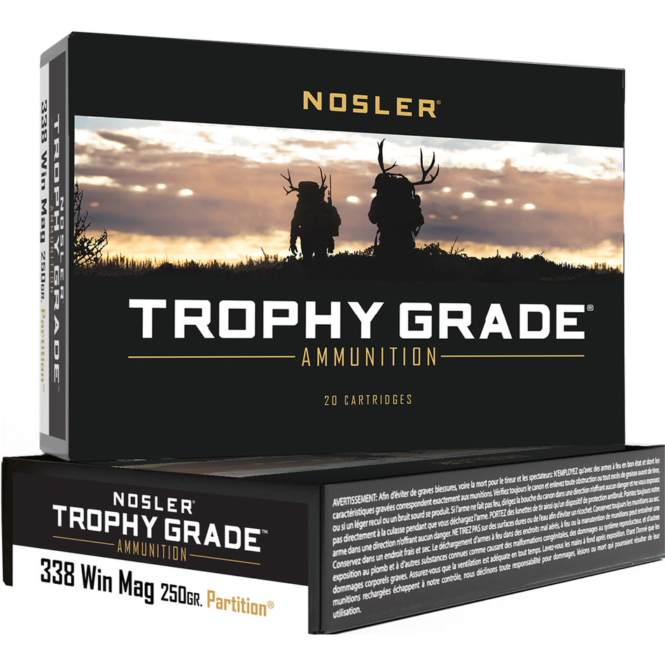 Nosler .338 Winchester Magnum Trophy Grade 250 grain Nosler Spitzer Partition ammunition