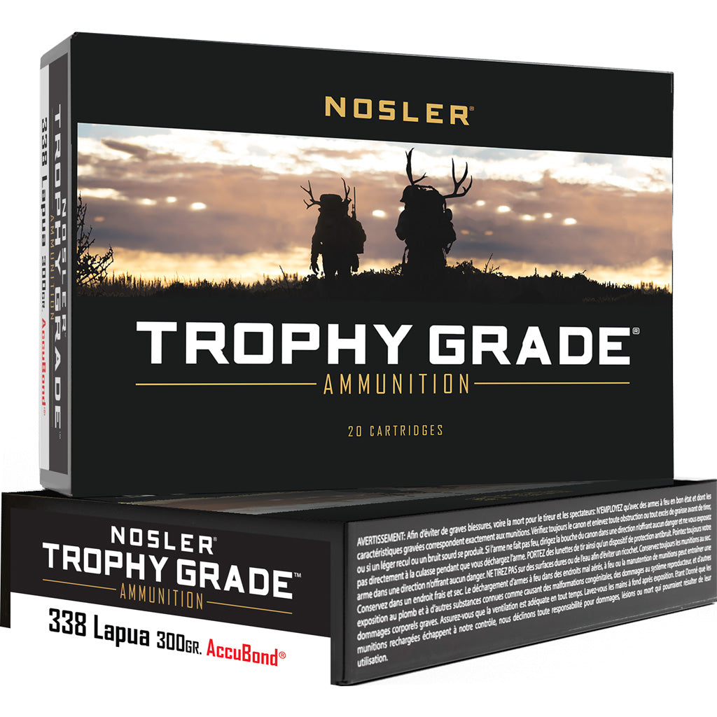 Nosler .338 Lapua Magnum Trophy Grade 300 grain Nosler AccuBond ammunition