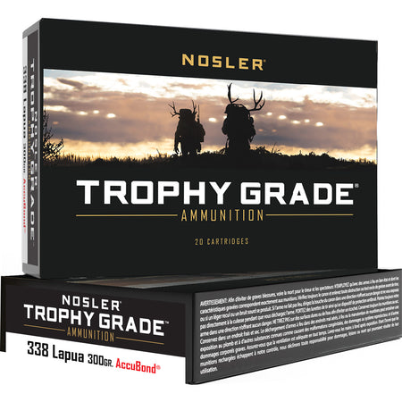 Nosler .338 Lapua Magnum Trophy Grade 300 grain Nosler AccuBond ammunition