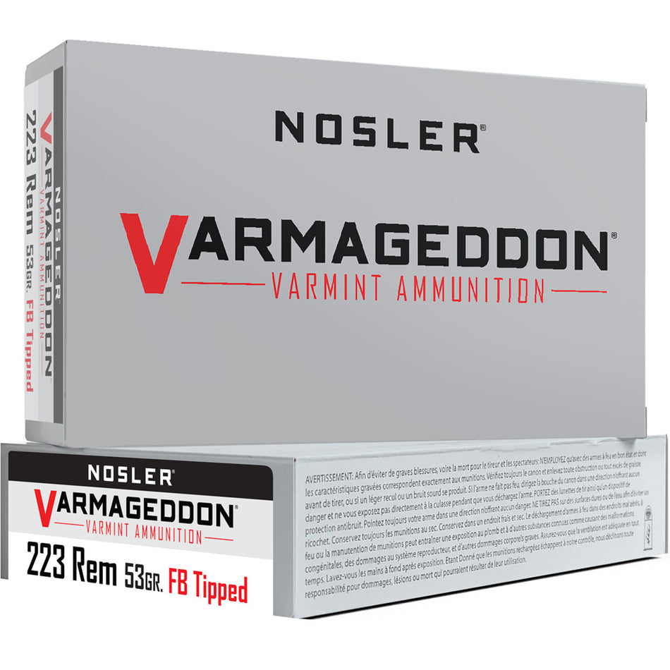 Nosler Varmageddon Flat Base Tipped 53 Grain .223 Remington 3350 fps 054041651394