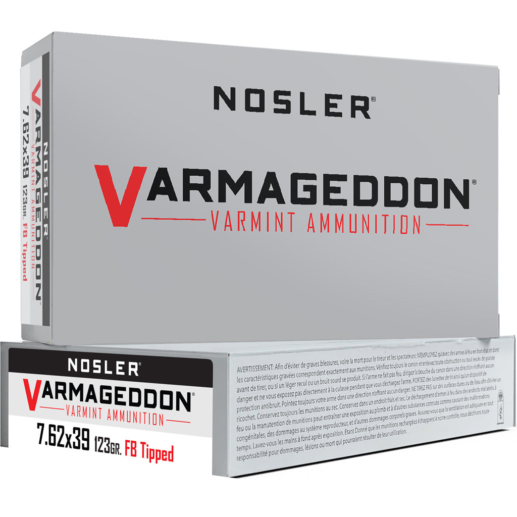 Nosler 7.62x39mm Varmageddon 123 grain FB TIPPED ammunition