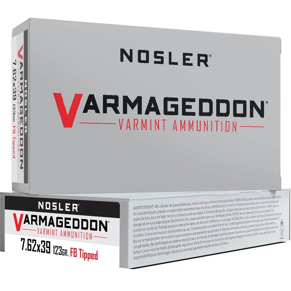 Nosler 7.62x39mm Varmageddon 123 grain FB TIPPED ammunition