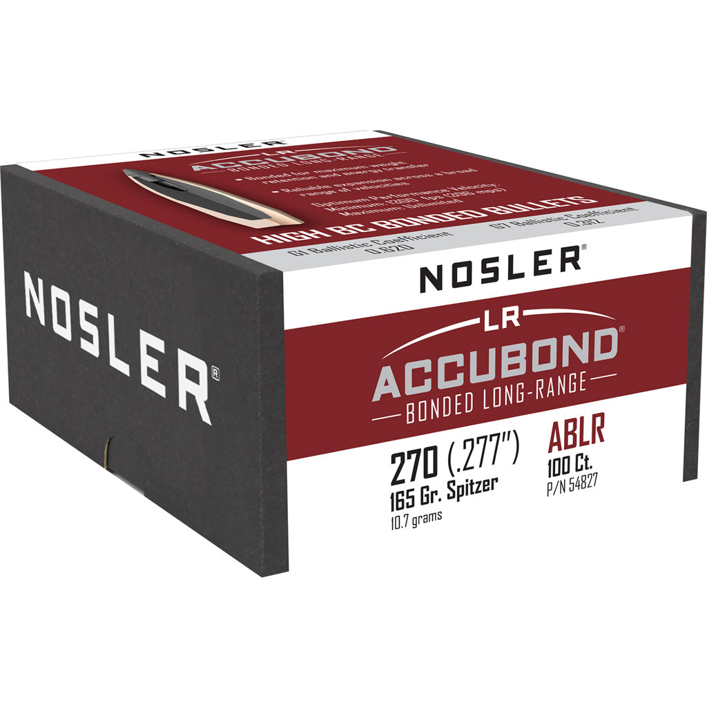 Nosler ABLR AccuBond Long Range .270 Cal .277" 165 Grain Bullets 100/ct