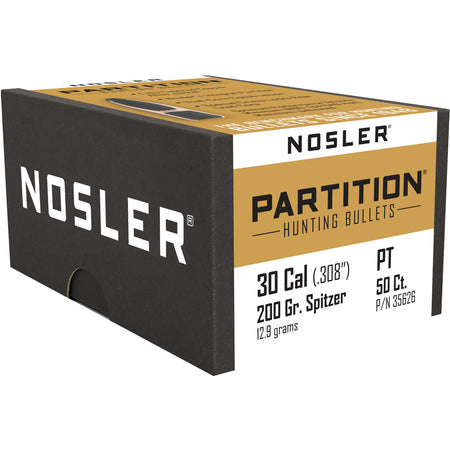 Nosler Partition 200 Grain .308 Diameter Bullets 50ct