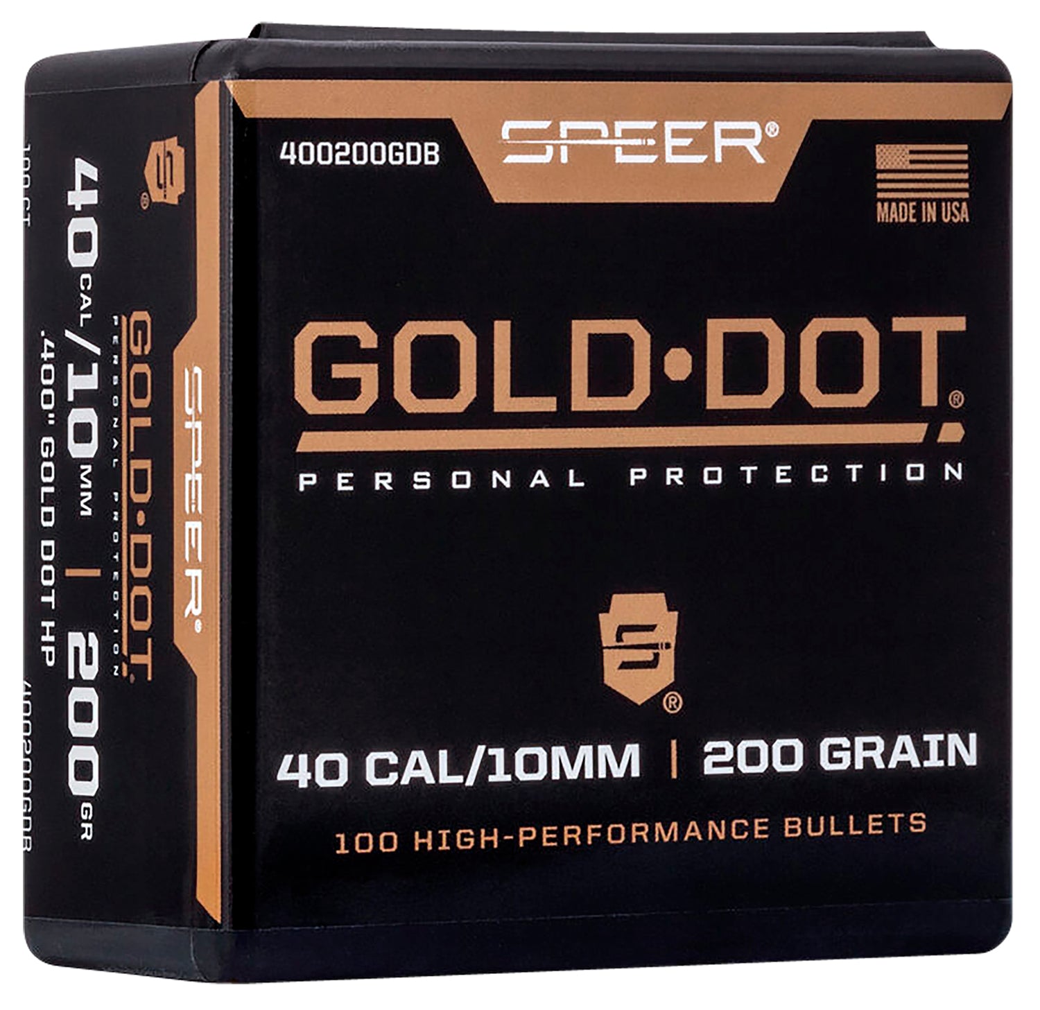 Speer Gold Dot 10mm 200 Grain Hollow Point Bonded Bullets 100/Box