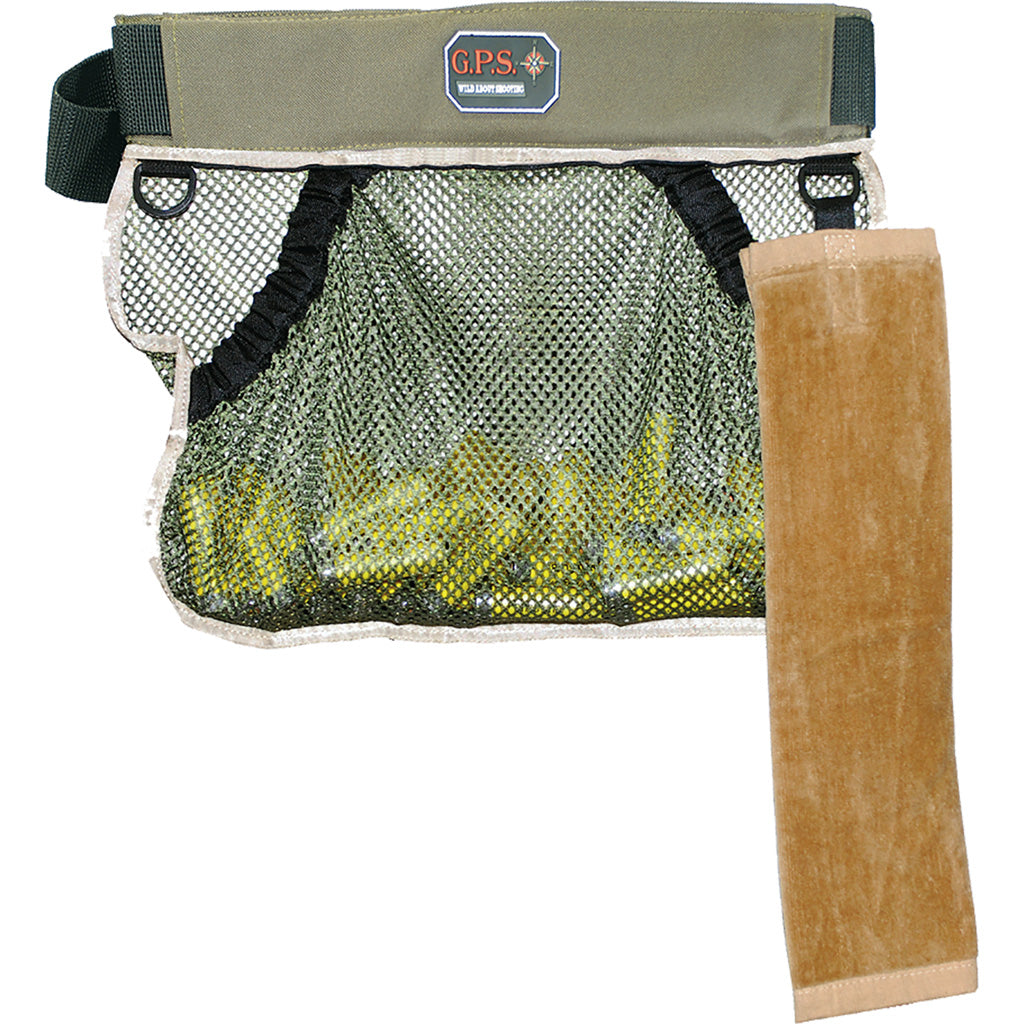 GPS Sporting Clays Shell Carrier Half Shooting Vest Olive w/Belt
