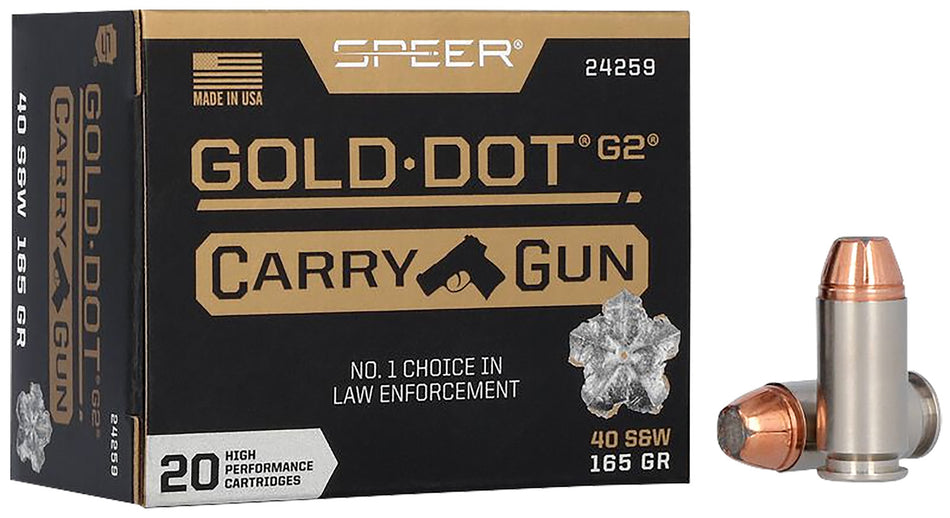 Speer .40 S&W Gold Dot Carry Gun 165 grain Hollow Point ammunition