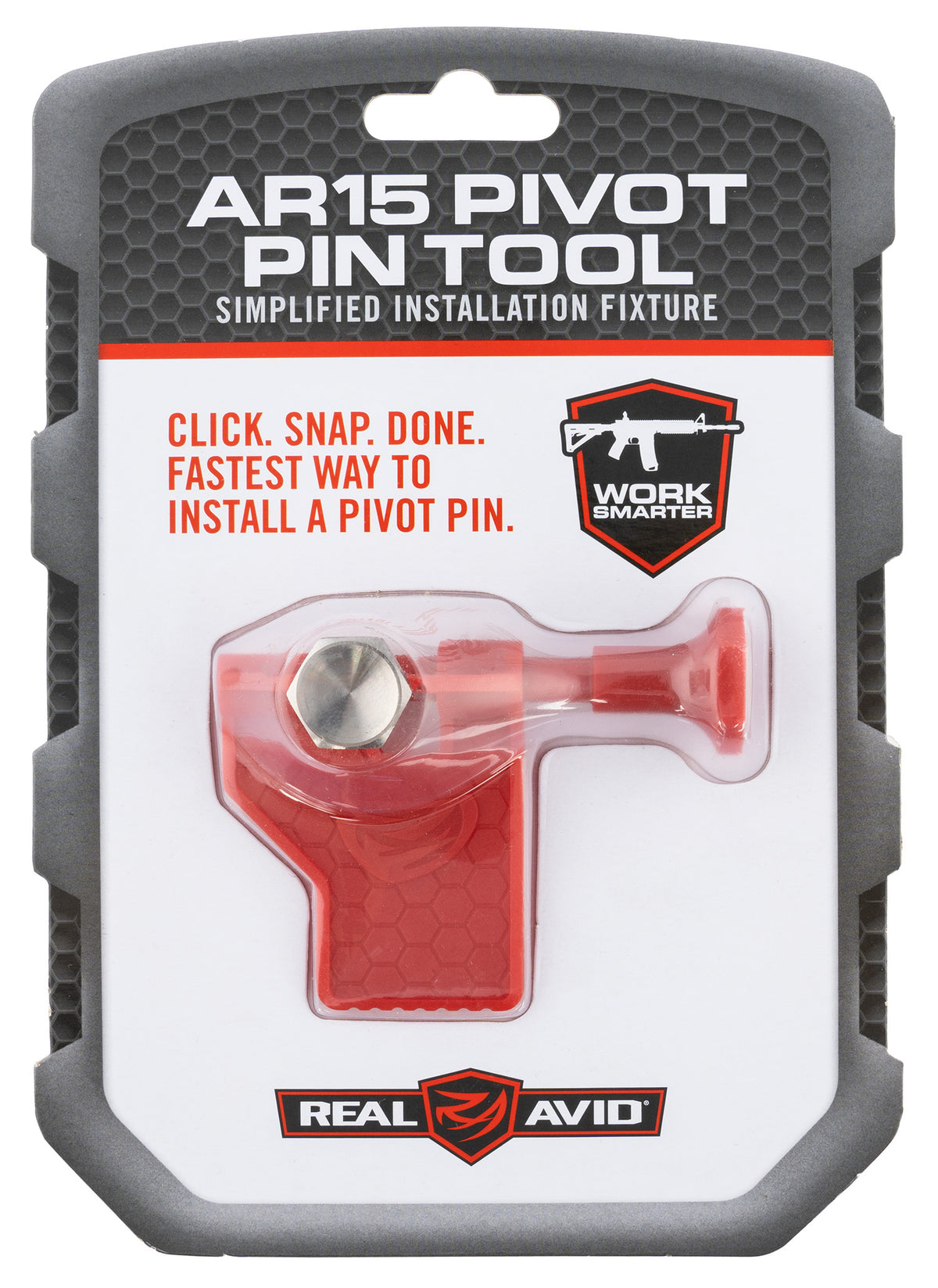 Real Avid AVAR15PPT AR-15 Pivot Pin Tool Red Polymer with Install Tool