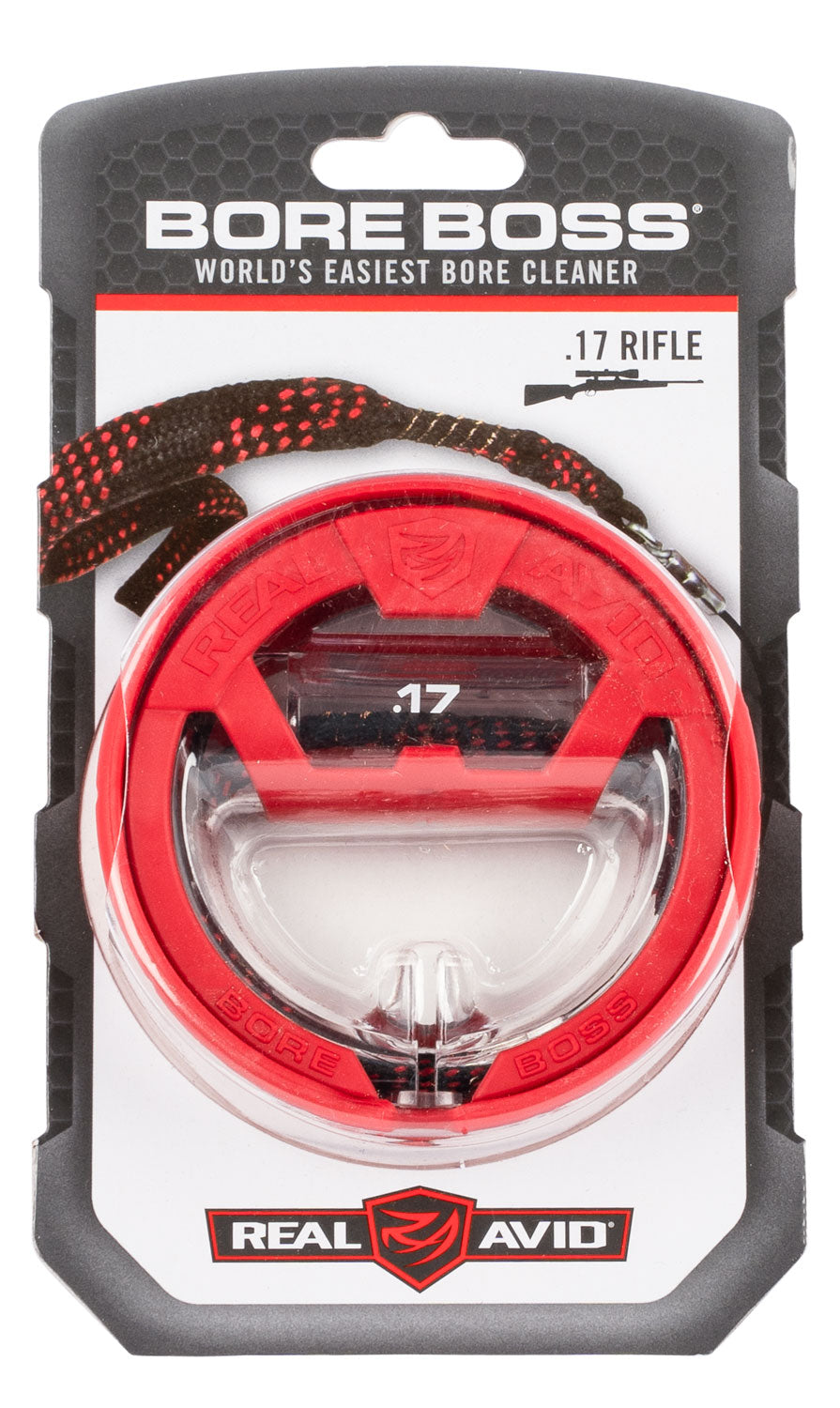Real Avid AVBBI7 Bore Boss .17 Cal Rifle Bore Cleaner 32" Cable with Bronze Bore Brush
