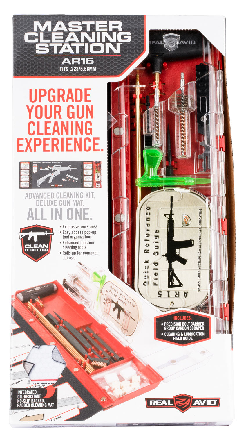 Real Avid AR15 Master Cleaning Station Kit 223 Rem / 5.56 NATO with Cleaning Mat