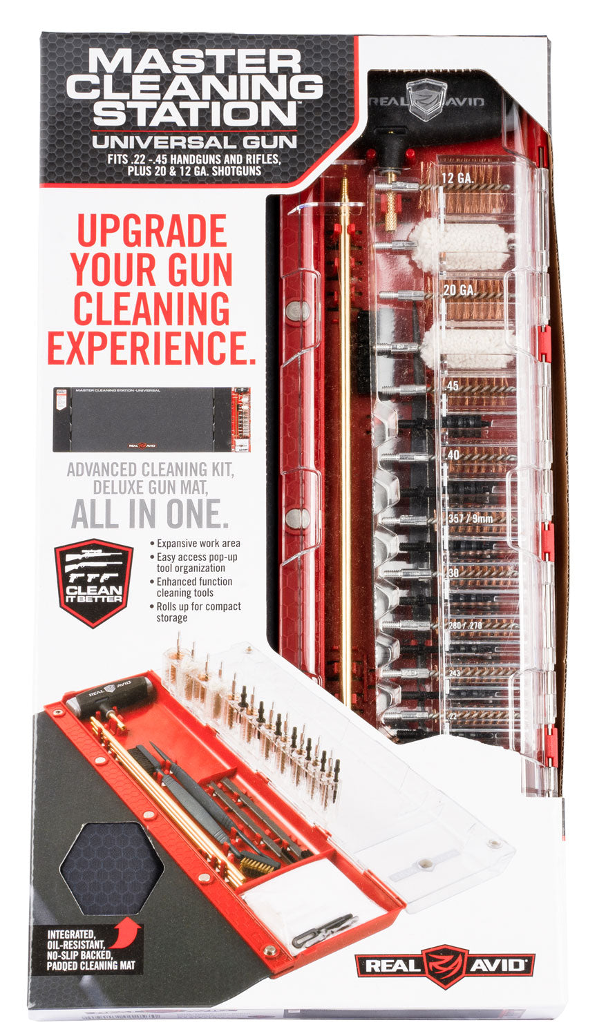 Real Avid Universal Master Cleaning Station Rifle Shotgun Handgun with Bronze Nylon Bristles