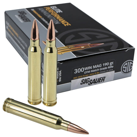 Sig Sauer .300 Winchester Mag Elite Match Grade 190 grain Open Tip Match ammunition
