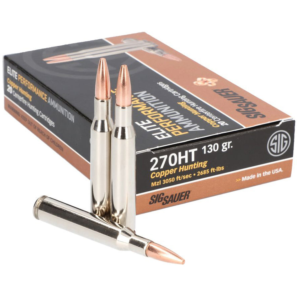 Sig Sauer .270 Winchester Elite 120 grain Copper Solid ammunition