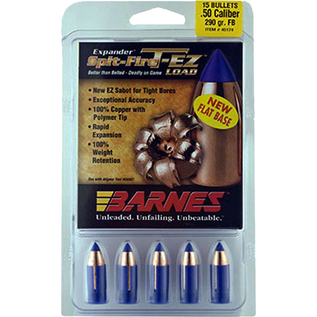 Barnes Muzzleloader T-EZ FB 50 Caliber 290 Grain Copper Expanding Bullets 15 rd