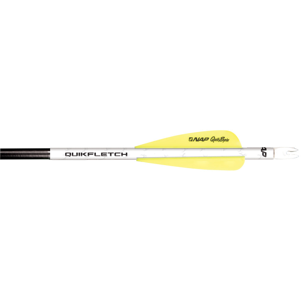 NAP Quikfletch QuickSpin 4 in. Arrow Fletch Rap White and Yellow
