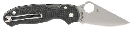 Spyderco Para 3 Lightweight 2.92" Plain Clip Point CTS BD1N Blade Black FRN Handle Folding Knife