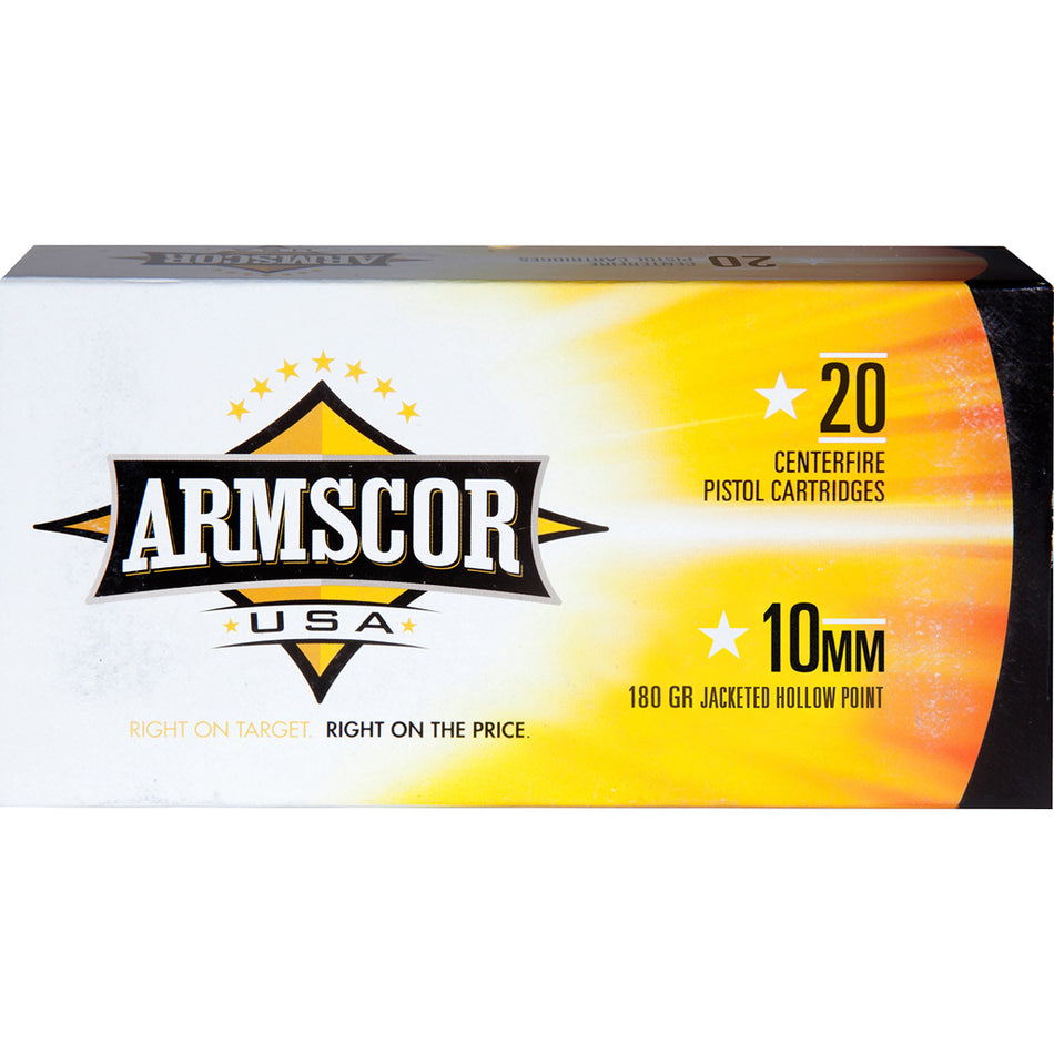 Armscor USA Competition Jacketed Hollow Point 180 Grain 10mm Auto 1143 fps 812285023779