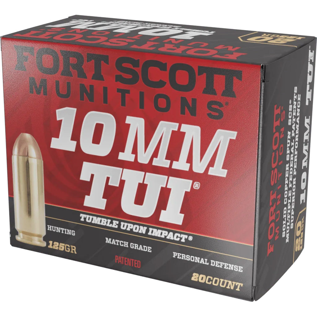 Fort Scott Munitions Tumble Upon Impact (TUI) Solid Copper Spun 125 Grain 10mm Auto 1611 fps 758381721143