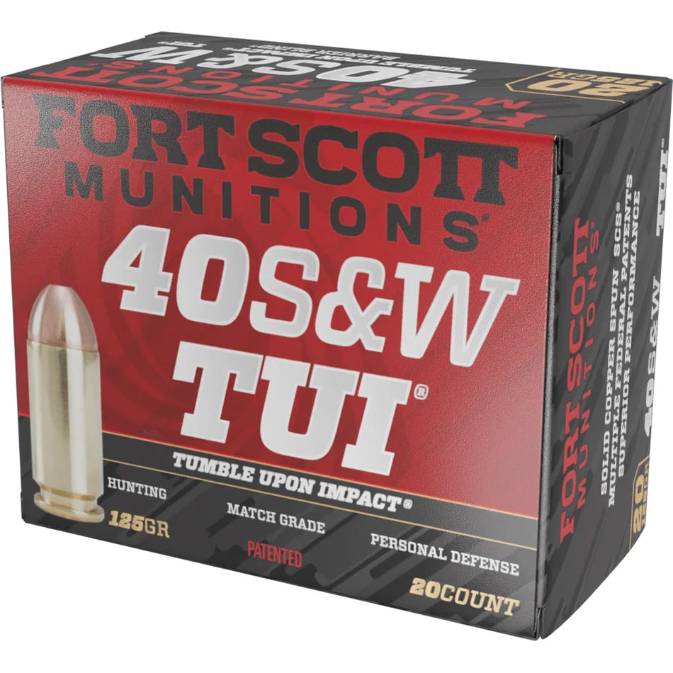 Fort Scott Munitions Tumble Upon Impact (TUI) Solid Copper Spun 125 Grain .40 S&W  753677048119