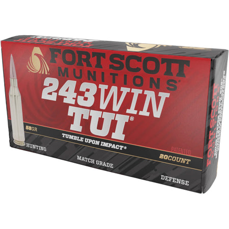 Fort Scott Munitions Tumble Upon Impact (TUI) Solid Copper Spun 58 Grain .243 Winchester 3870 fps 758381721556
