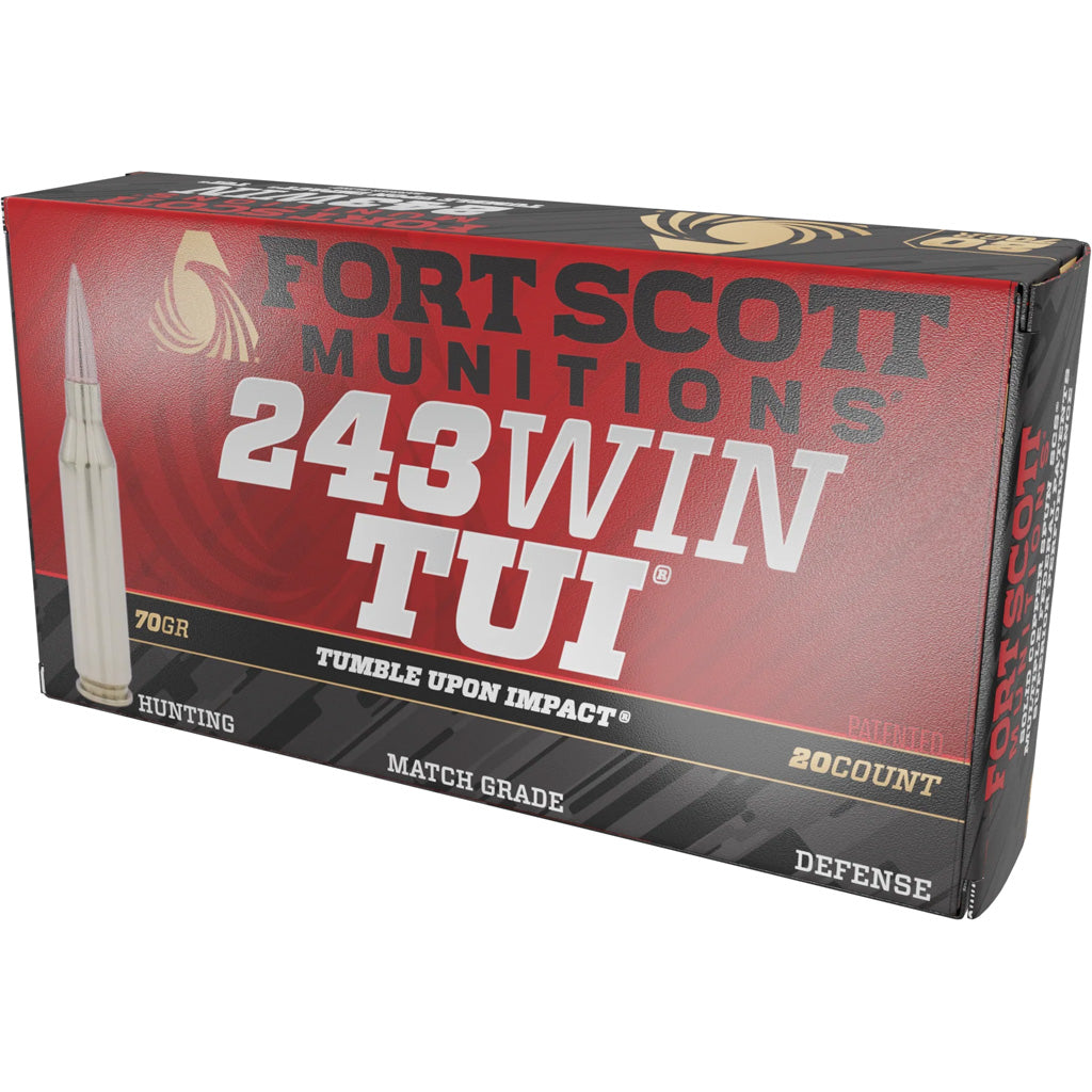 Fort Scott Munitions Tumble Upon Impact (TUI) Solid Copper Spun 70 Grain .243 Winchester 3590 fps 758381721563