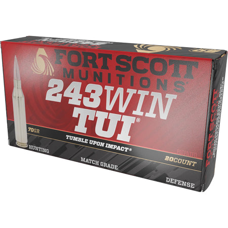 Fort Scott Munitions Tumble Upon Impact (TUI) Solid Copper Spun 70 Grain .243 Winchester 3590 fps 758381721563