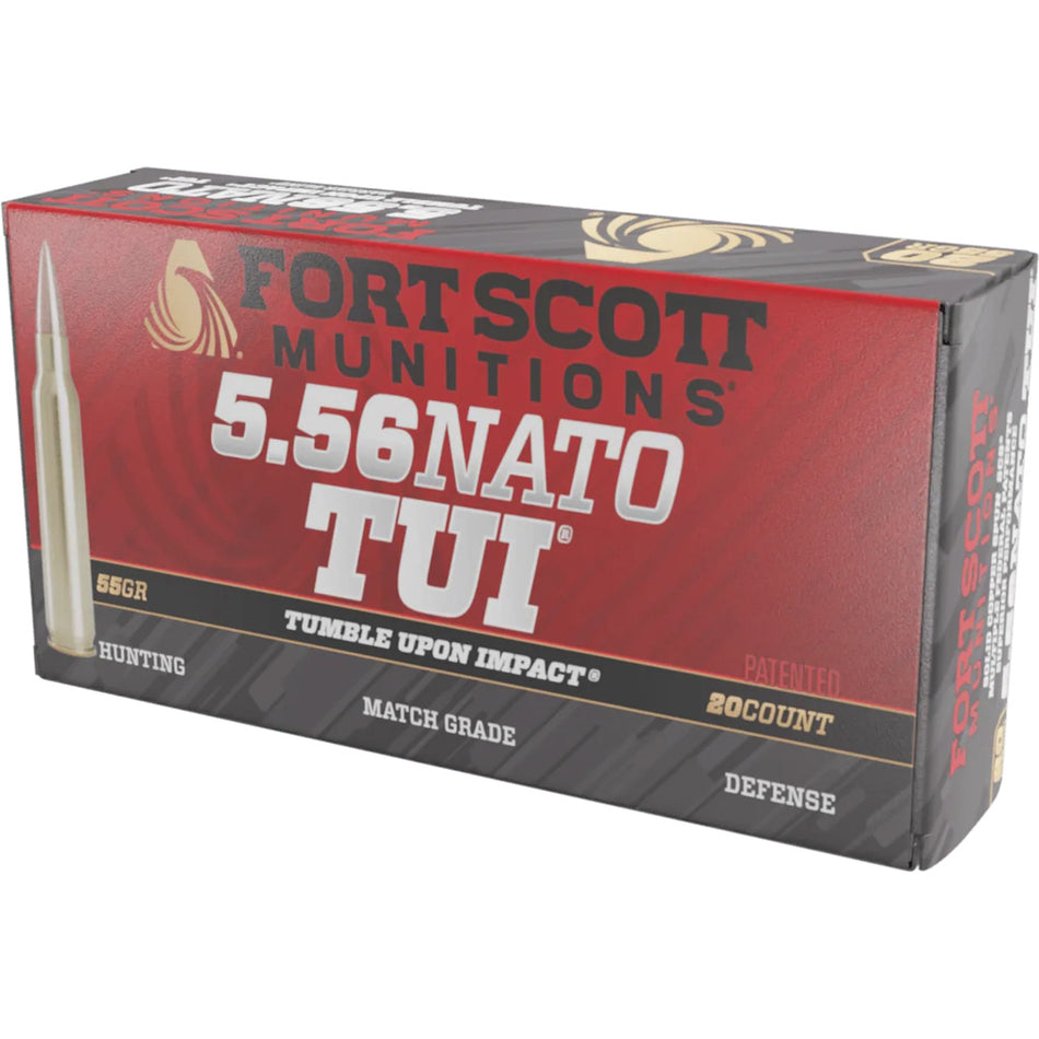 Fort Scott Munitions Tumble Upon Impact (TUI) Solid Copper Spun 55 Grain 5.56x45mm NATO 3426 fps 753677048140