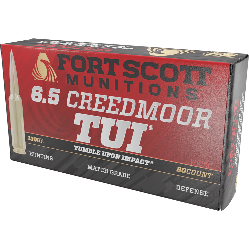 Fort Scott Munitions Tumble Upon Impact (TUI) Solid Copper Spun 130 Grain 6.5mm Creedmoor 2700 fps 758381721815