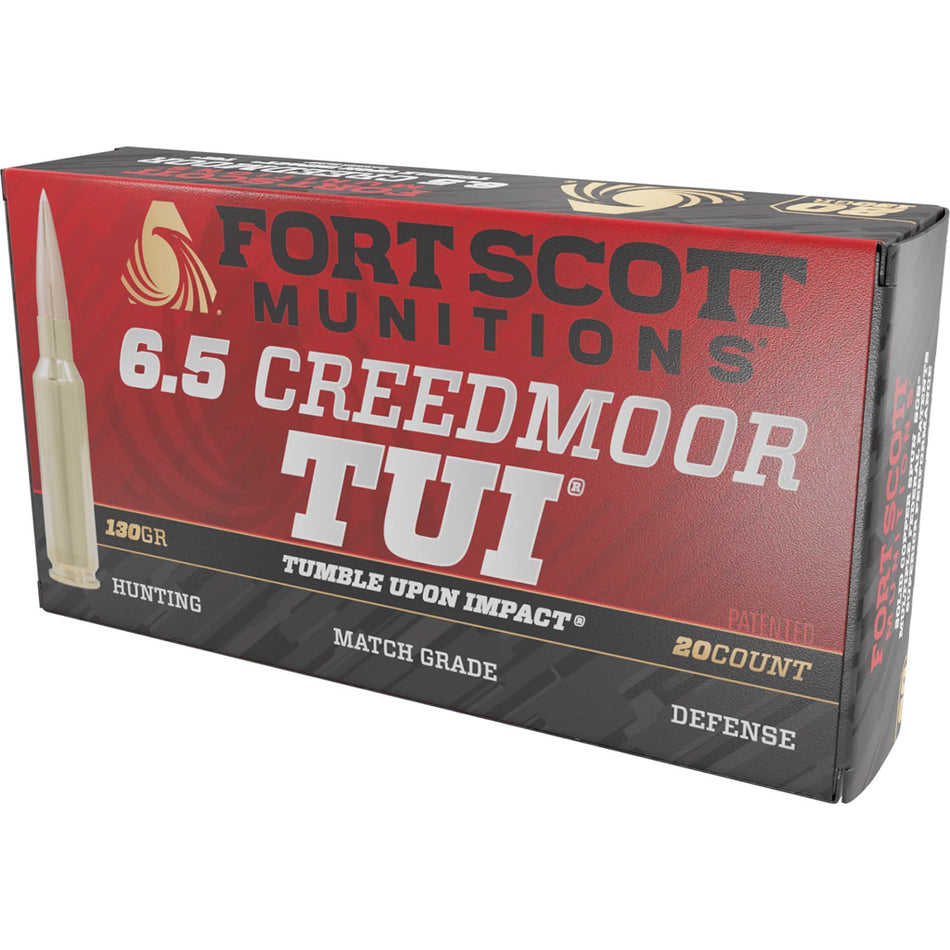 Fort Scott Munitions Tumble Upon Impact (TUI) Solid Copper Spun 130 Grain 6.5mm Creedmoor 2700 fps 758381721815