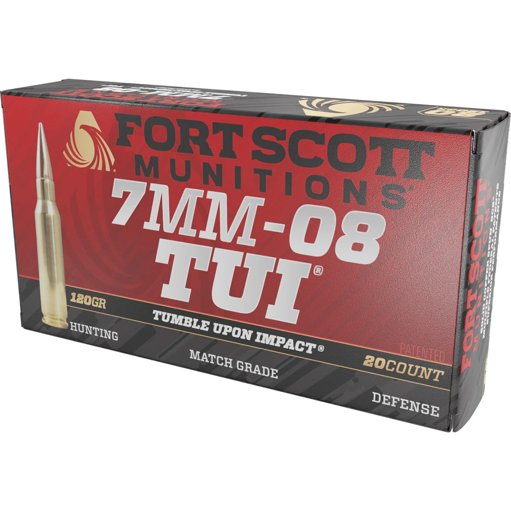 Fort Scott Munitions Tumble Upon Impact (TUI) Solid Copper Spun 120 Grain 7mm-08 Remington 3019 fps 758381721365