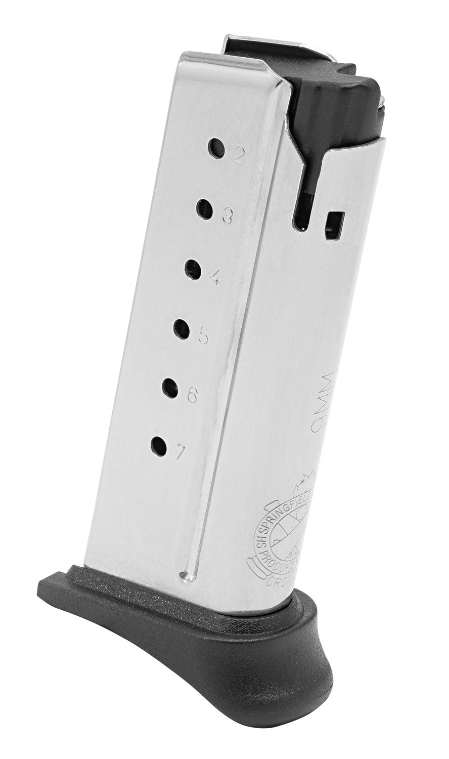 Springfield Armory XD-S Mod2 7rd 9mm Luger Stainless Steel Magazine with Hook Floor Plate XDS0907H