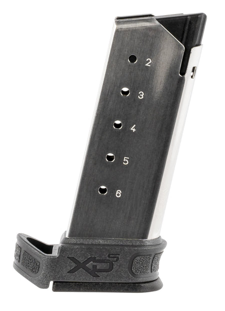 Springfield Armory XD-S Mod2 6rd .45 ACP Stainless Steel Handgun Magazine with Gray Sleeve XDSG5006Y