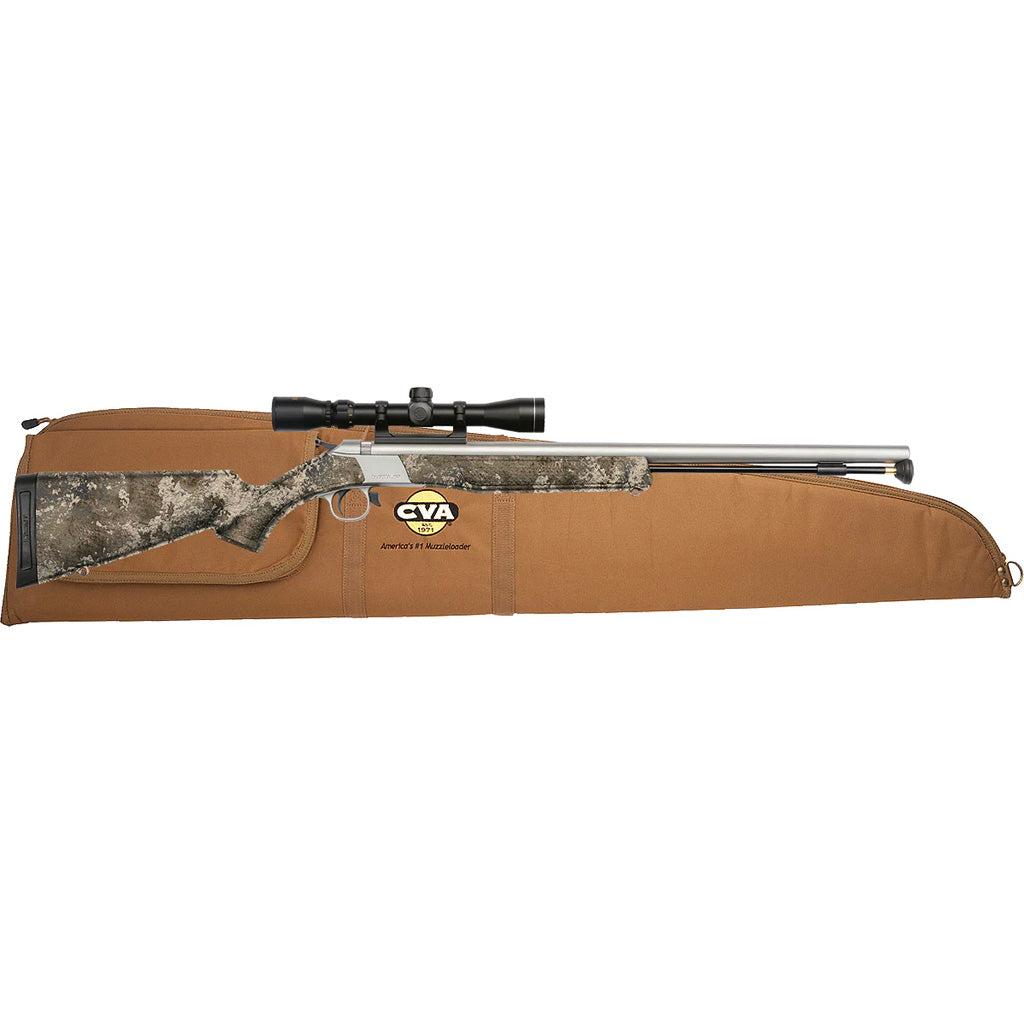 CVA Wolf V2 50 Cal Stainless Steel True Timber Strata Synthetic Stock Muzzleloader with Scope and Case