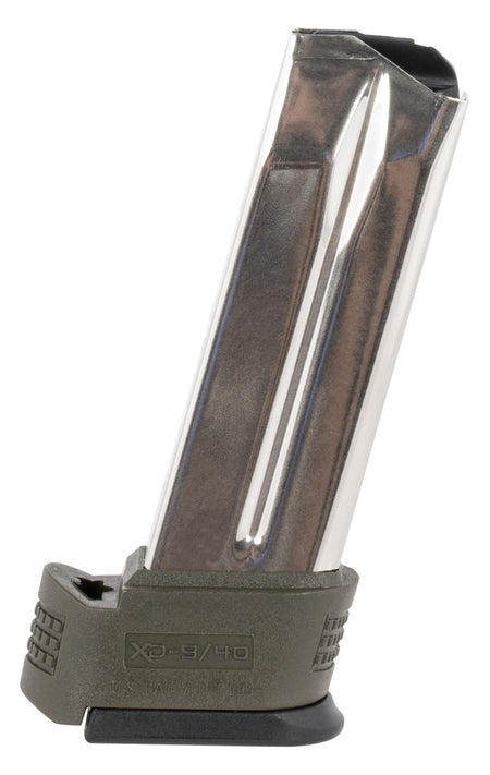 Springfield Armory XD Subcompact 10rd .40 S&W Stainless Steel Magazine with OD Green Sleeve XD0940GS