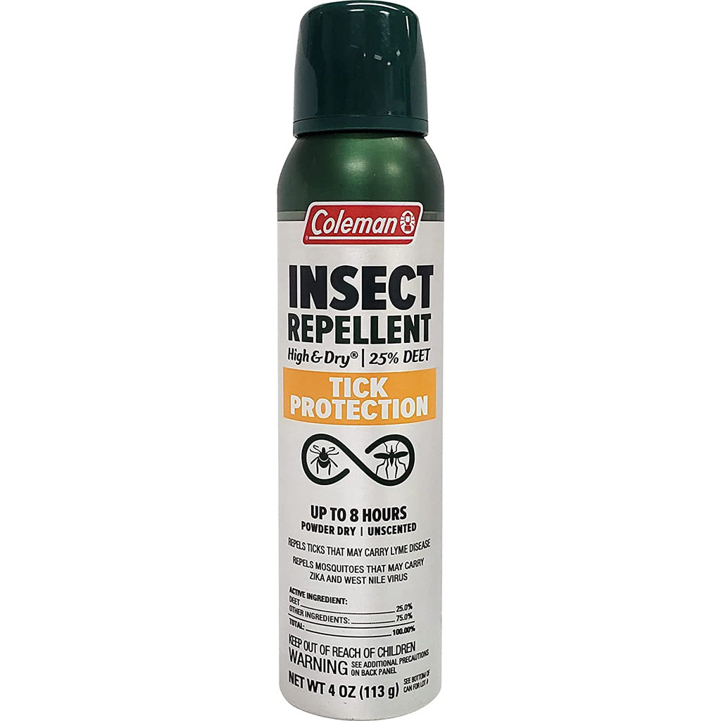 Coleman High and Dry 4oz 25% DEET Aerosol with Tick Guard
