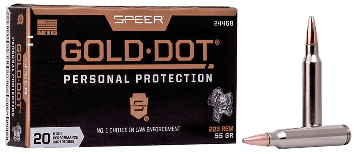 Speer .223 Remington Gold Dot Hollow Point Personal Protection 55 grain Soft Point ammunition