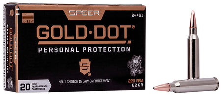 Speer .223 Remington Gold Dot Hollow Point Personal Protection 62 grain Soft Point ammunition
