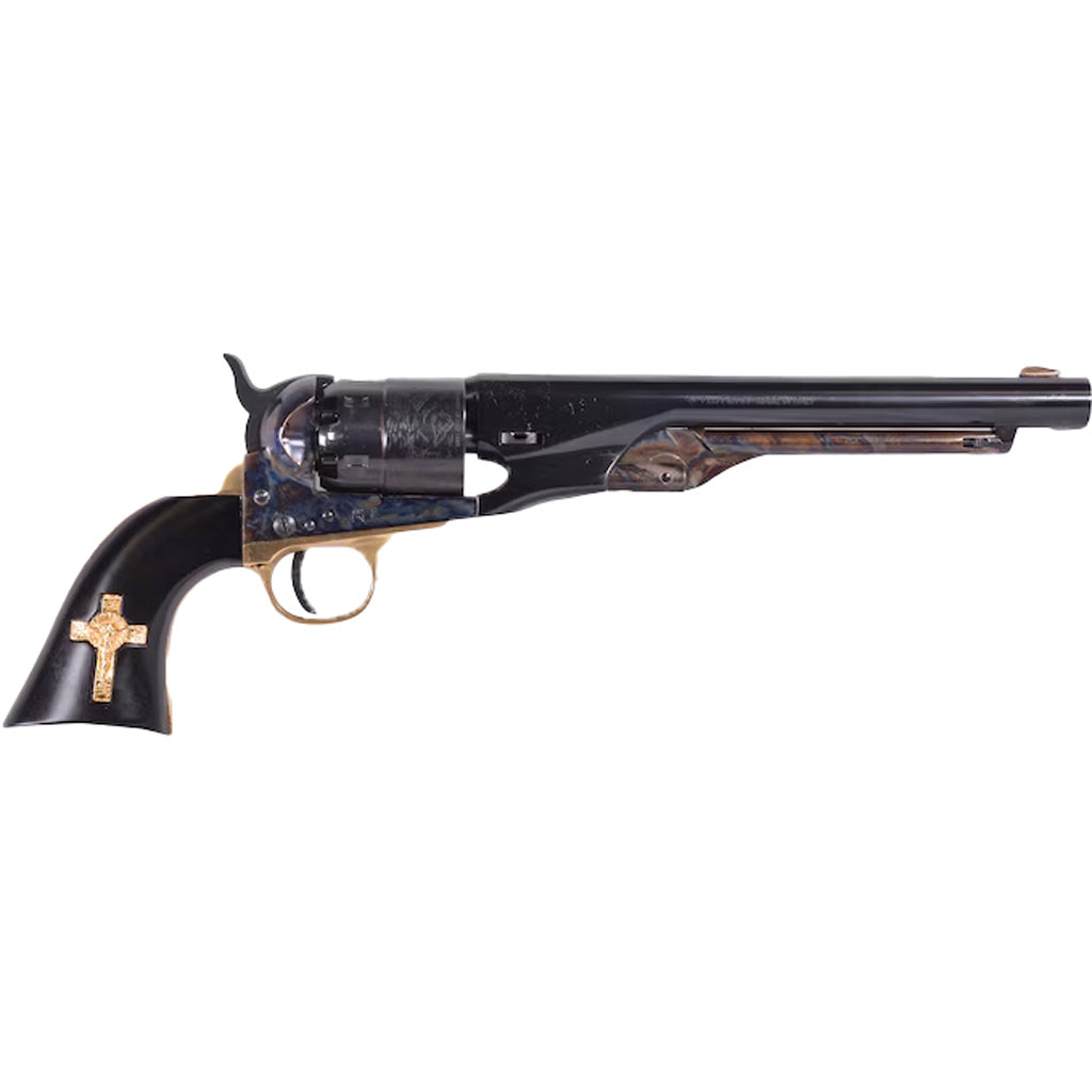 Pietta 1860 Army Hand of God .44 Cal Black Powder Revolver 8-Inch Blued Barrel Case-Hardened Frame Black Walnut Cross Grip