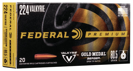 Federal Premium Gold Medal Berger Open Tip Match 81 Grain .224 Valkyrie 2925 fps 604544651768