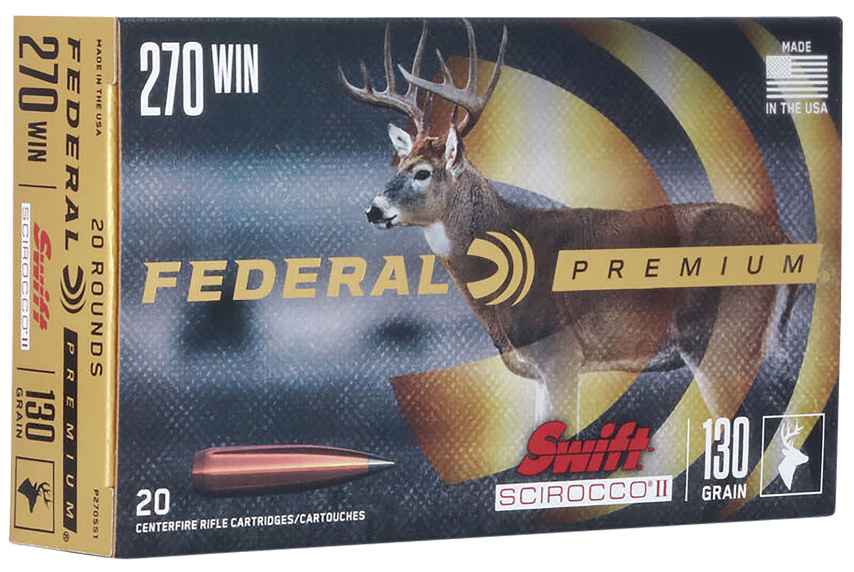 Federal Premium Swift Scirocco II 130 Grain .270 Winchester 3050 fps 604544656091