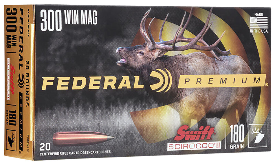 Federal .300 Winchester Mag Premium 180 grain Swift Scirocco II ammunition