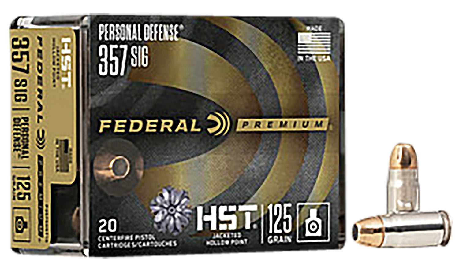 Federal Premium Personal Defense HST Jacketed Hollow Point 125 Grain .357 Sig 1360 fps 604544657463