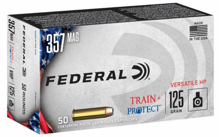 Federal .357 Magnum Train & Protect 125 grain Versatile Hollow Point ammunition