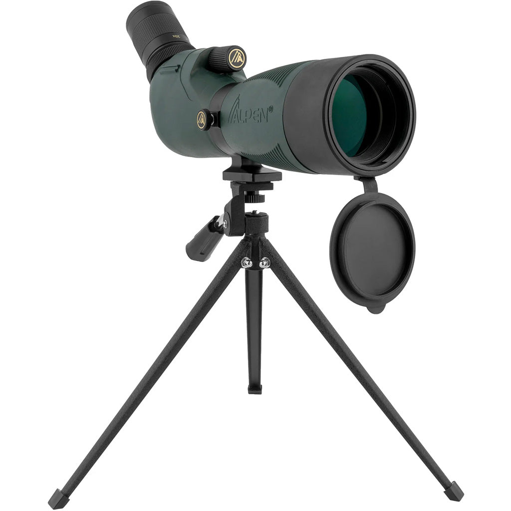 Alpen Kodiak 20-60X60 Waterproof Spotting Scope, 45-Degree Angled Eyepiece, Case and Tripod, Green