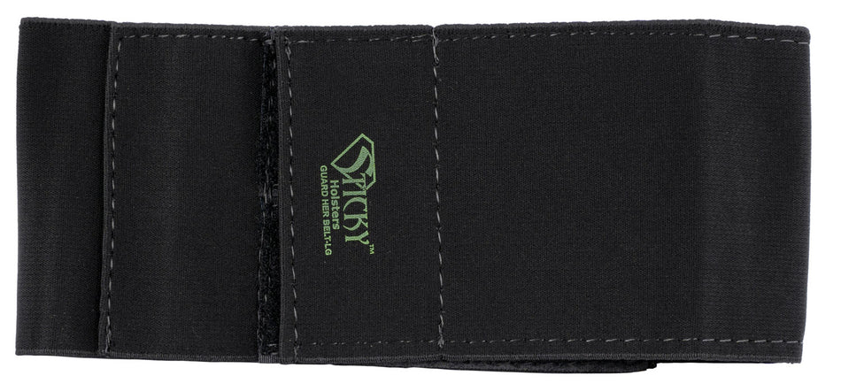 Sticky Holsters GHBTLG Guard Her Belt Garter Style Large Black Elastic w/Accessory Pouches
