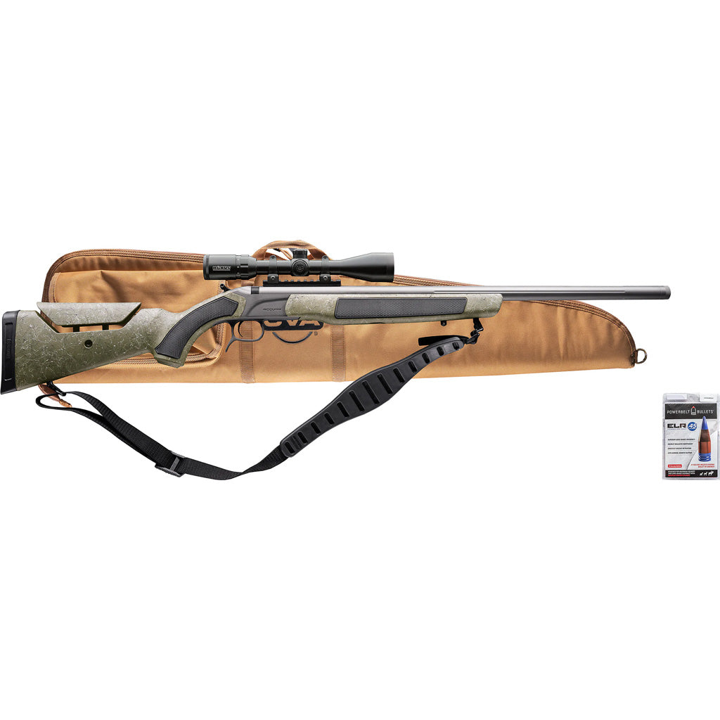 CVA Accura MR-X 45 Cal Muzzleloader 26in Cerakote Fluted Threaded Barrel Adjustable Stock KonusPro 3-9x40mm IR Scope with BDC Reticle Soft Rifle Case Package